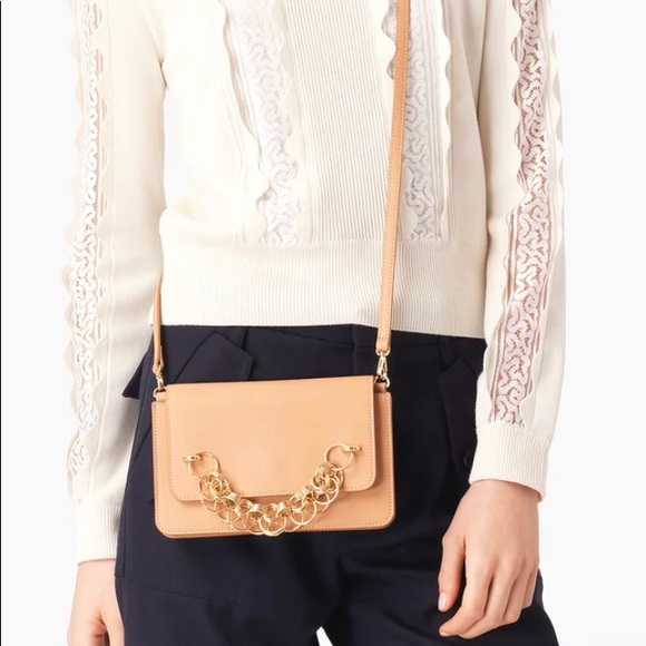 Chloe Tan Leather Mini Drew Bijou Crossbody Gold Chain Shoulder Bag - Picture 3 of 16